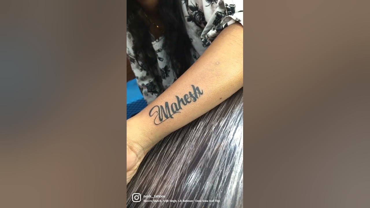 Mahesh Name Tattoo for Girl/Nesh Tattoo's Baramati. - YouTube