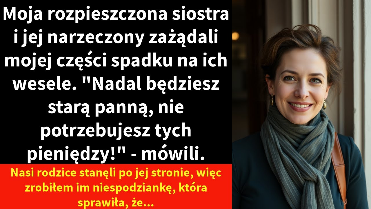 Moja rozpieszczona siostra i jej narzeczony zażądali mojej części spadku na ich wesele.