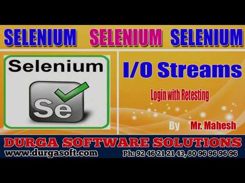 Selenium || I/O Streams || Login with Retesting by Mahesh