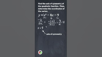 Finding The Axis Of Symmetry And Vertex