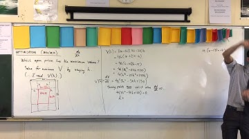 Optimisation (2 of 3: Using the Derivative to find possible turning points)