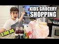 KIDS GROCERY SHOPPING CHALLENGE | Kid buys school sacks for siblings on a $100 budget | Shop with Me