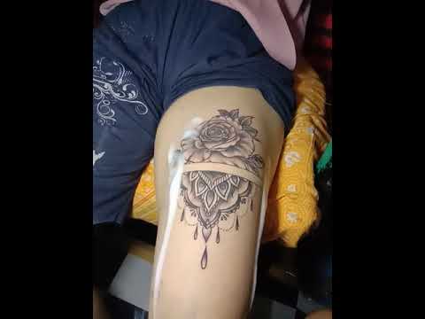  Tattoo  mandala cewek  di pahaSuper kuat by Daduttattoart27 