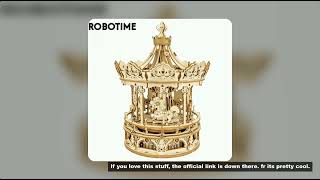 Robotime 3D Wooden Puzzle 336pcs Rotatable DIY Romantic Carousel Game Gift for Children Kids Adult A