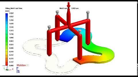 Moldex3D R16｜Pin Movement - Melt Front Time