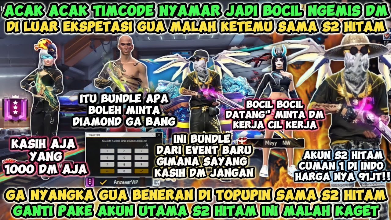 PRANK ACAK ACAK TIMCODE JADI BOCIL NGEMIS DM GA NYANGKA GUA KETEMU SULTAN S2 HITAM FULL SERVER LUAR😱