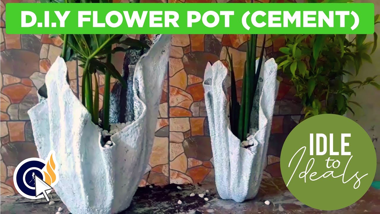 How to make your own Flower Pot! (Cement) — Idle to Ideals YouTube