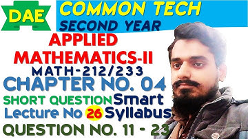 DAE || MATH-212 || MATH-233 || Ch# 4 || Short Question || Q # 11 - 23 || 2nd year || Lec # 26