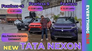 Tata NEXON 2023 | Fearless + S vs Fearless S vs Fearless comparison
