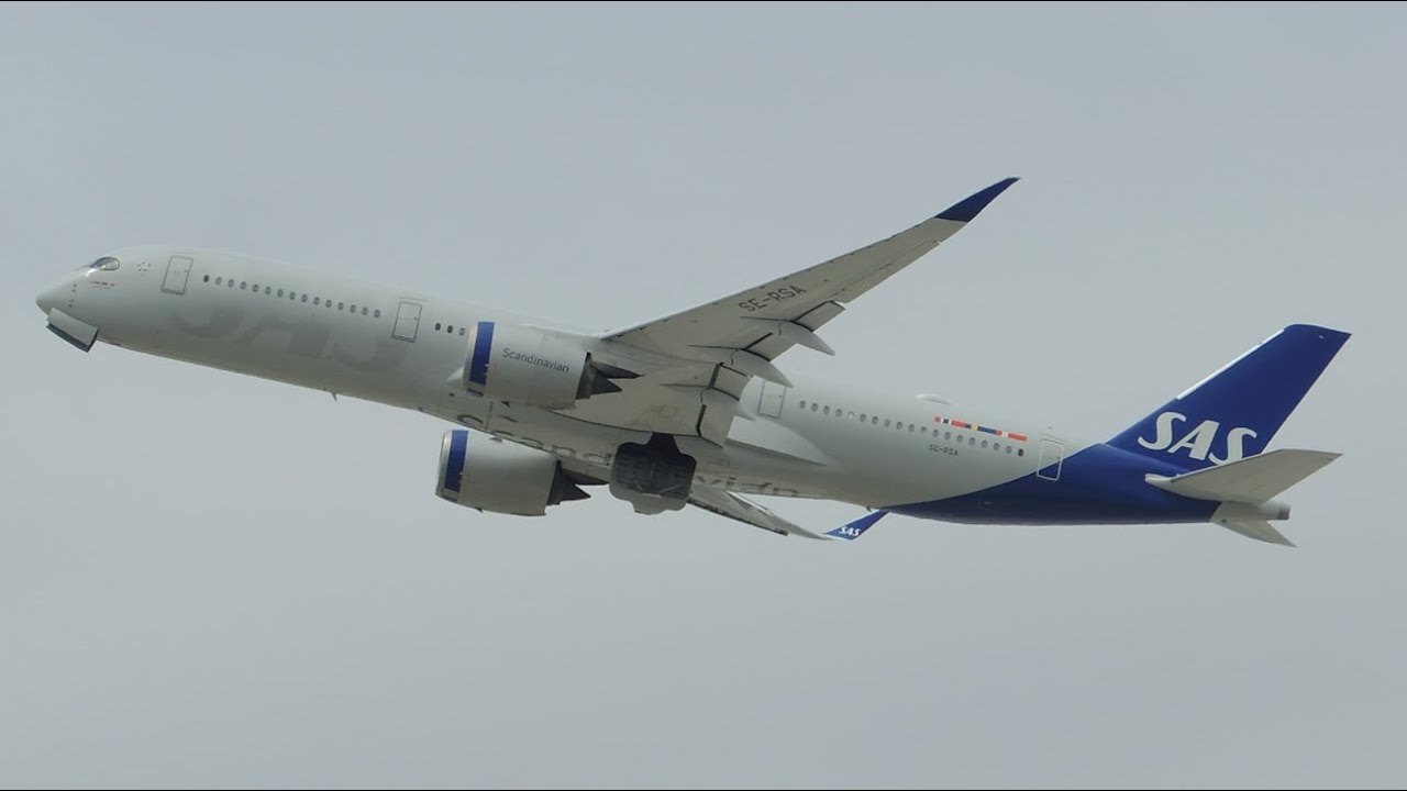 SAS Airbus A350-900 [SE-RSA] takeoff from LAX SK932 CPH - YouTube