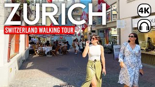 ZURICH, Switzerland 🇨🇭 Sunny Day 4K 60fps Walking Tour around Sopping Streets ☀️