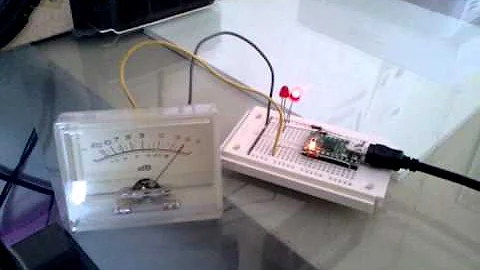 Teensy 2.0 software PWM demo controlling VU meter