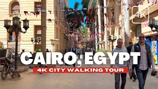 Explore Cairo, Egypt  Downtown Cairo Walking Tour  4K HDR  60pfs