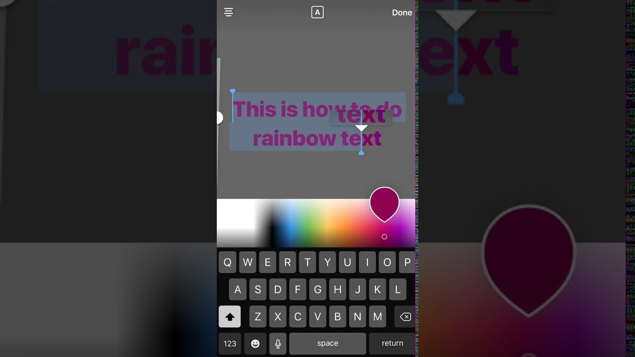 how to make instagram story writing rainbow