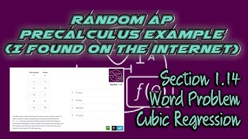 AP Precalculus Section 1.14 Example: TI-84+ Word Problem Cubic Regression (Calculator)