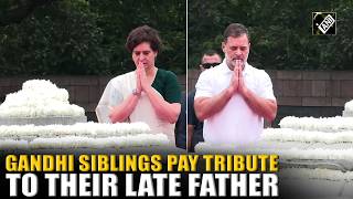 Rahul Priyanka Gandhi pay homage to Rajiv Gandhi at Veer Bhumi on his 82nd Birth Anniversary