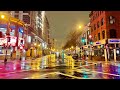 ⁴ᴷ⁶⁰ Walking at Night in the Rain and Light Snow Showers | Washington DC