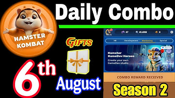 Hamster Kombat GameDev Heroes 🎮| 6 August Daily Combo 🧩 Season 2