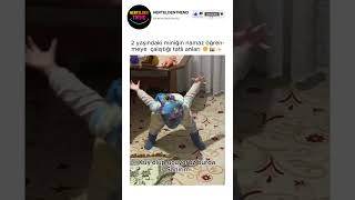 2 Yaşındaki Miniğin Namaz Öğrenmeye Çalıştığı Tatlı Anları