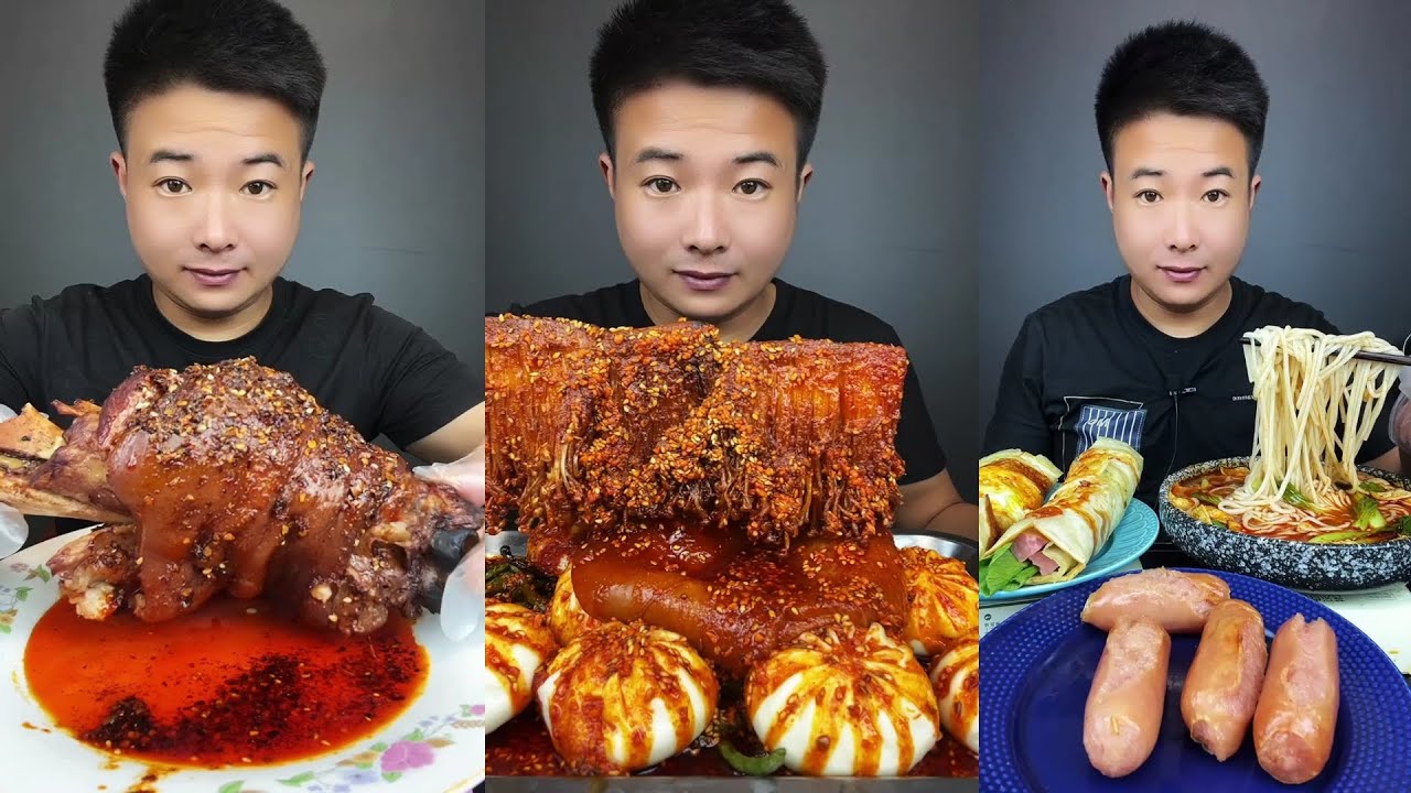 ASMR MUKBANG | SPICY BRAISED PORK BELLY |  EATING SHOW | EATING SHOW | Eat Beef Ribs 
