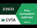 CVTA Meeting Part Two - 2/25/2022