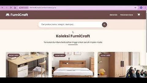 DEMO WEBSITE DINAMIS TOKO FURNITURE - FURNICRAFT