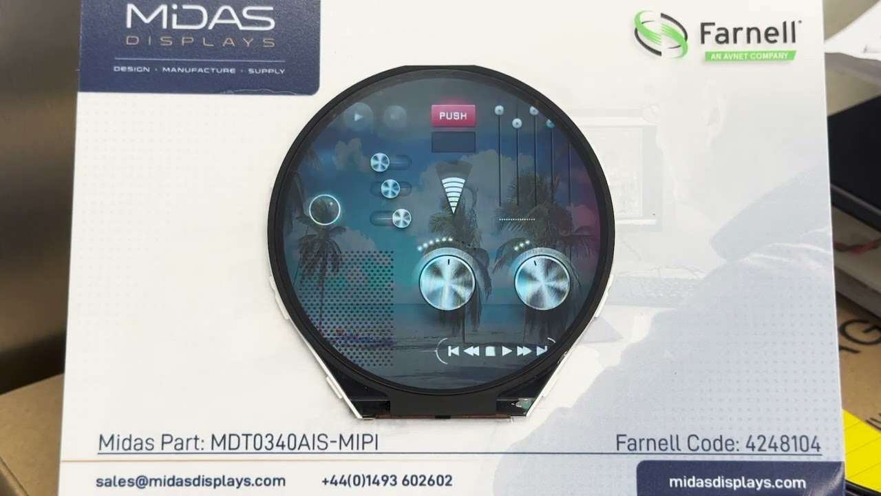 MDT0340AIS-MIPI  - 3.4" Round IPS TFT