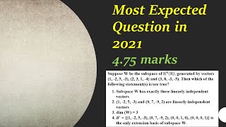 Dimension of subspace2| Extension basis|| How to find dimension of subspace |how to find dim of V.S