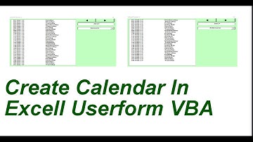 Calendar In Excell VBA Userform