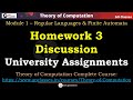 Theory of Computation: Homework 3 Solutions Part 1 - Top Universities Questions | Deepak Poonia