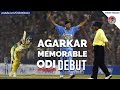 Gilchrist on Fire 🔥 Agarkar Bowling on ODI Debut Gets His Wicket & Brings India Back into the Match