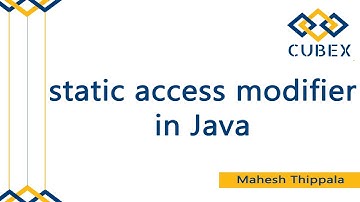 Static Access Modifier in Java