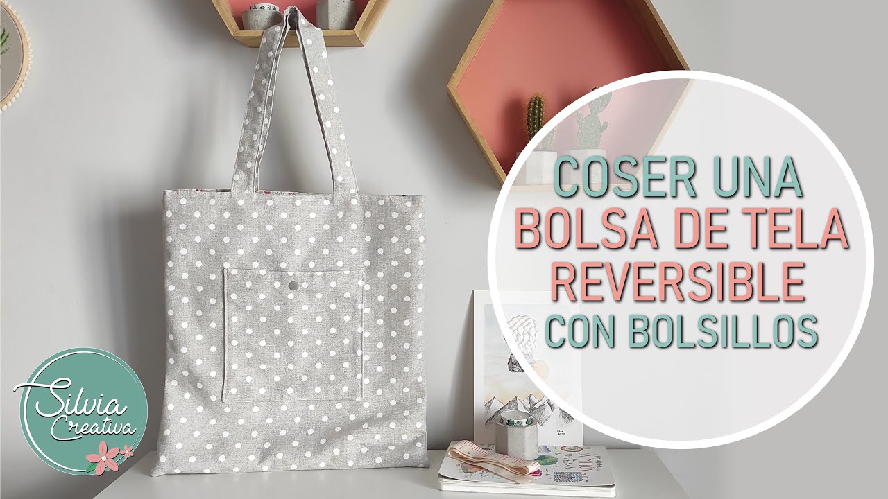 Coser una Bolsa de Tela Reversible con Bolsillos - Tote patrón -