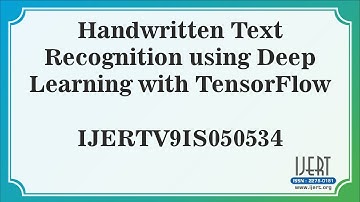 Handwritten Text Recognition using Deep Learning with TensorFlow