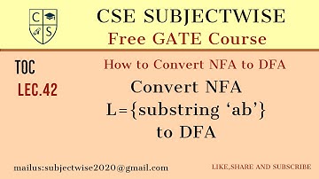 Lec 42 NFA  to DFA  Conversion| |L=substring 