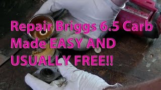 How to Clean CARBURETOR on 6.5 Briggs the Easy Way