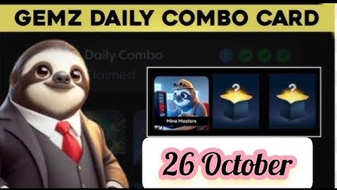 Gemz Daily Cipher & Combo 26 October | Gemz Daily Combo | Gemz Daily Combo Today