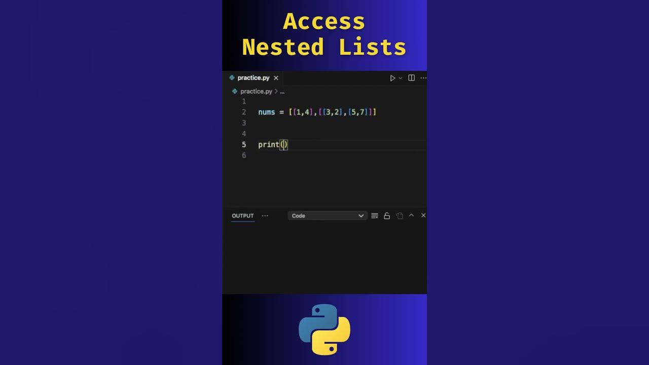 Access Nested Lists in Python #python - YouTube