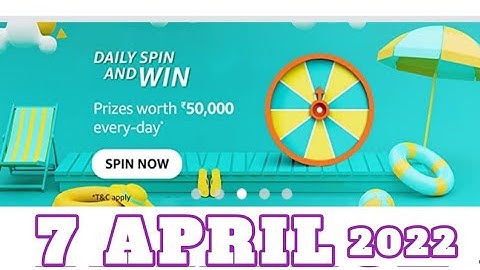 Amazon Funzone Daily Spin and Win Answers Today|7 April 2022| Daily Quiz Time