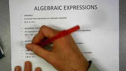 Algebraic Expressions- Chapter 5 Lesson 1- Math 7