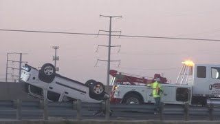 Driver injured in rollover crash on I-35 early Sunday, officials say