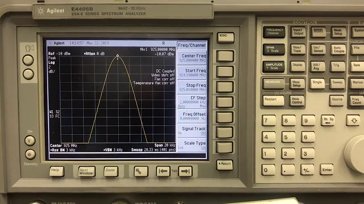 Frequency Alignment for Agilent E4405B - Spectrum Analyzer