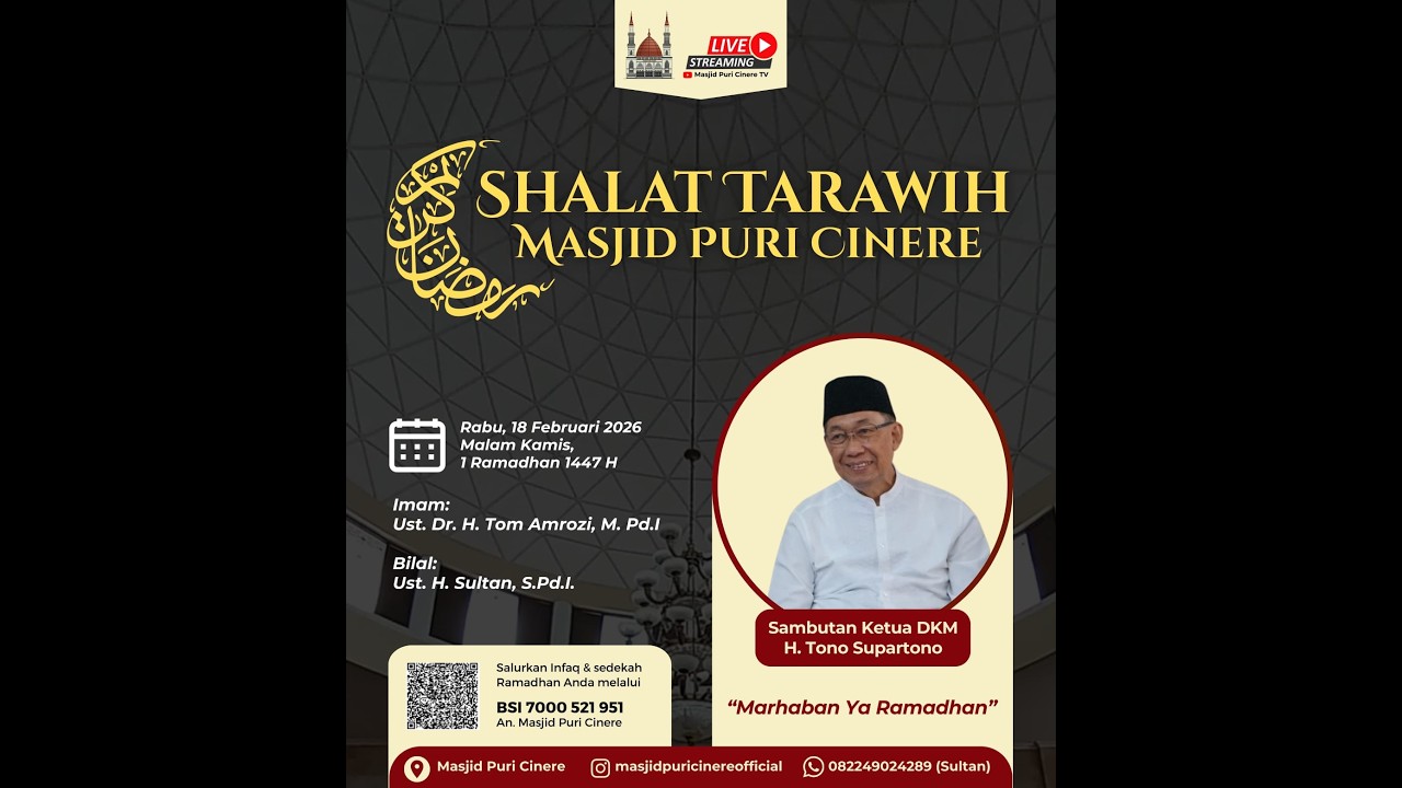 TARAWIH MALAM 1 RAMADHAN 1447 H. Marhaban Ya Ramadhan