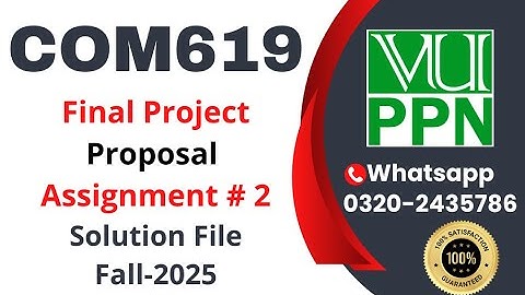 COM619 Assignment 2 solution Proposal 2025 #com619