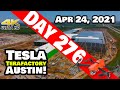 Tesla Gigafactory Austin 4K  Day 276 - 4/24/21 - Terafactory Texas - BEAUTIFUL DAY AT GIGA TEXAS!