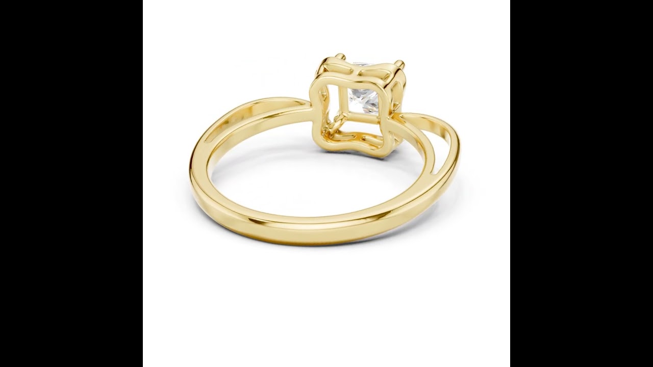 Princess Diamond Wave-Frame Ring