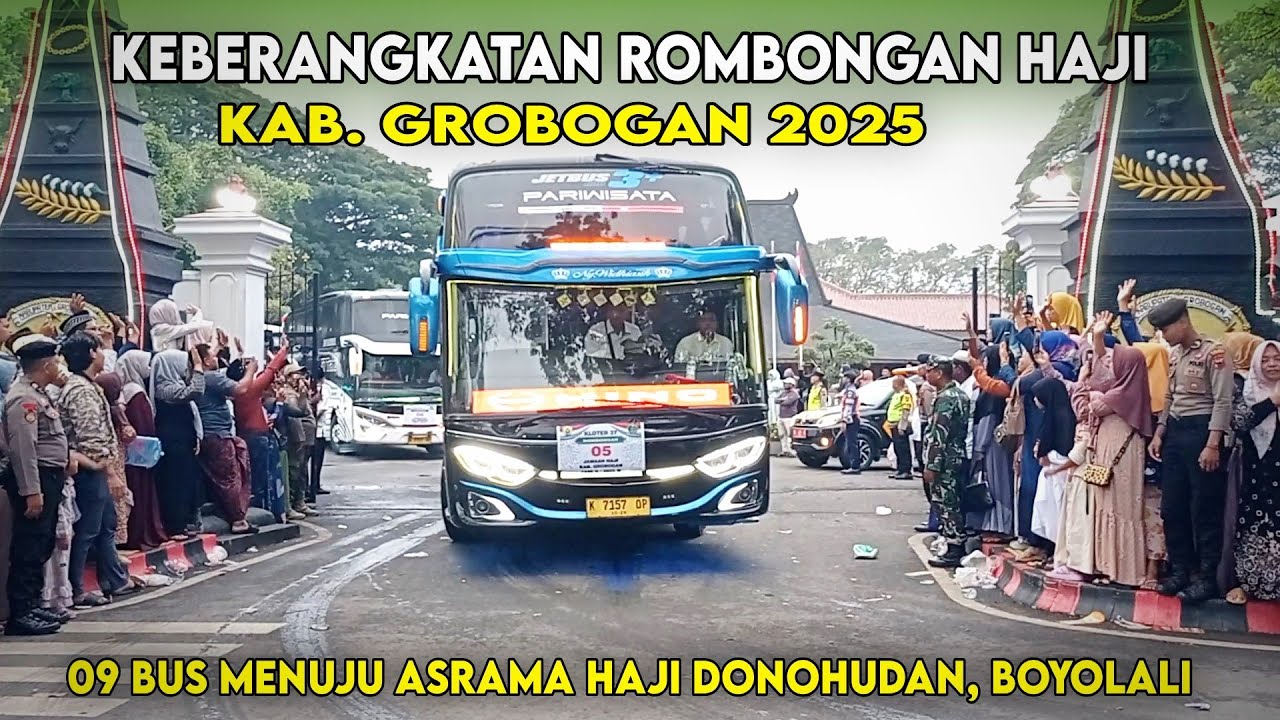 Keberangkatan Bus Rombongan Haji Kab. Grobogan 2025 di Alun Alun Purwodadi