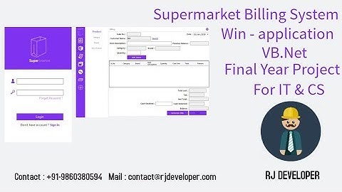 Supermarket Billing System | Final Year Project | VB.Net