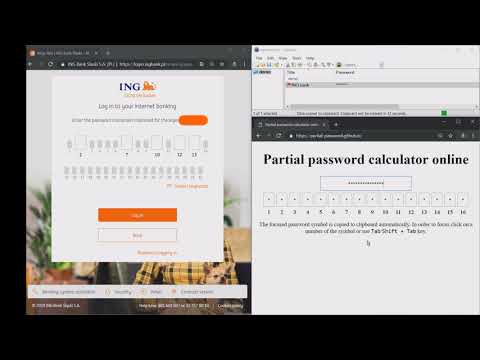 Partial password input for ING bank