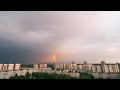 Вечерняя гроза, радуга и закат - таймлапс | Evening thunderstorm, rainbow and sunset - timelapse